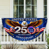Custom Family Name United States 250th Anniversary 1776–2026 Eagle Non-Pleated Fan Flag LM32 669173