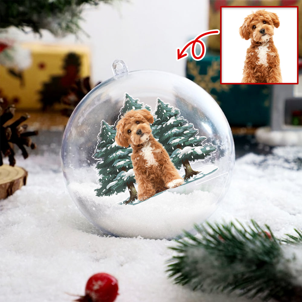 Custom Dog Photo 3D Ball Ornament For Christmas TH10 896071