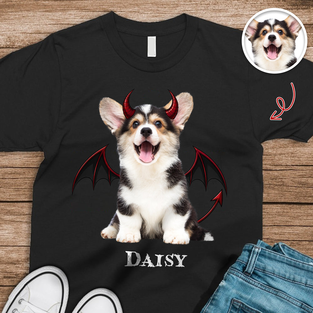 Custom Dog Photo Halloween Dark Shirt - Personalized Halloween Gift for Dog Lovers CH07 180178
