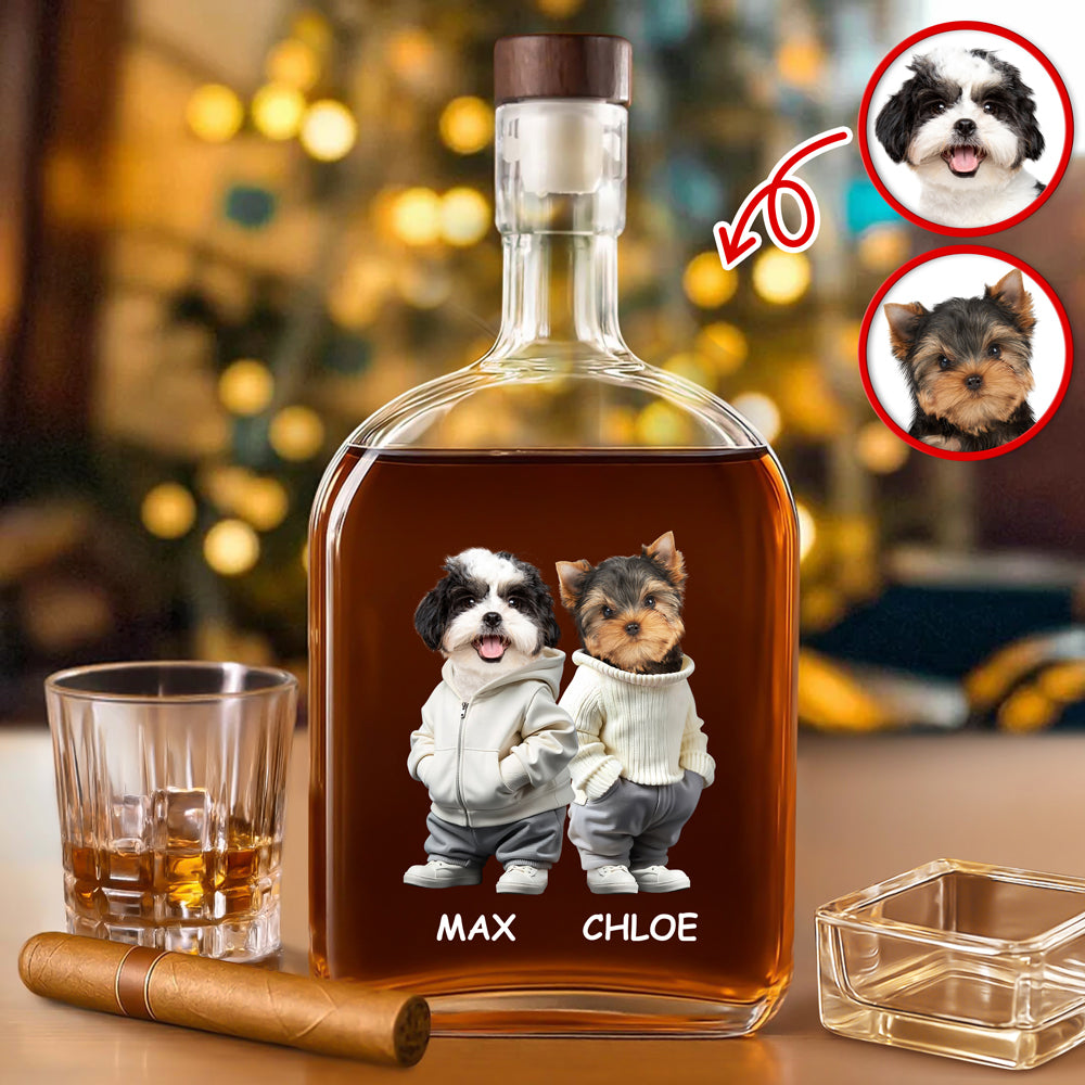 Custom Photo And Name Dog Whiskey Bottle For Dog, Pet Lovers HA75 897578