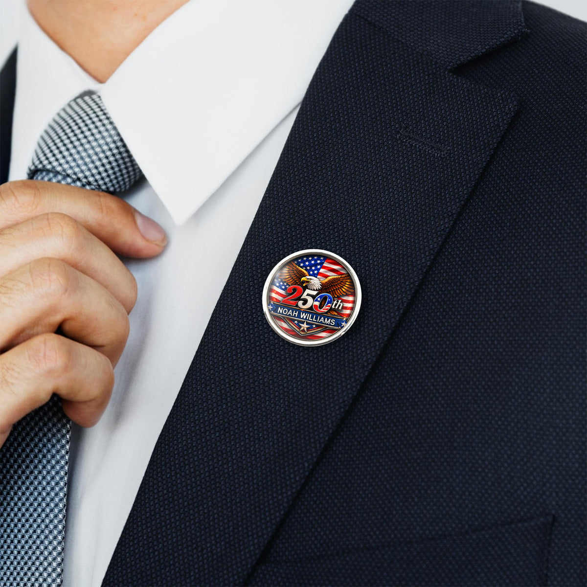 Custom Name America 250th Anniversary 1776-2026 Eagle Lapel Pin LM32 899687