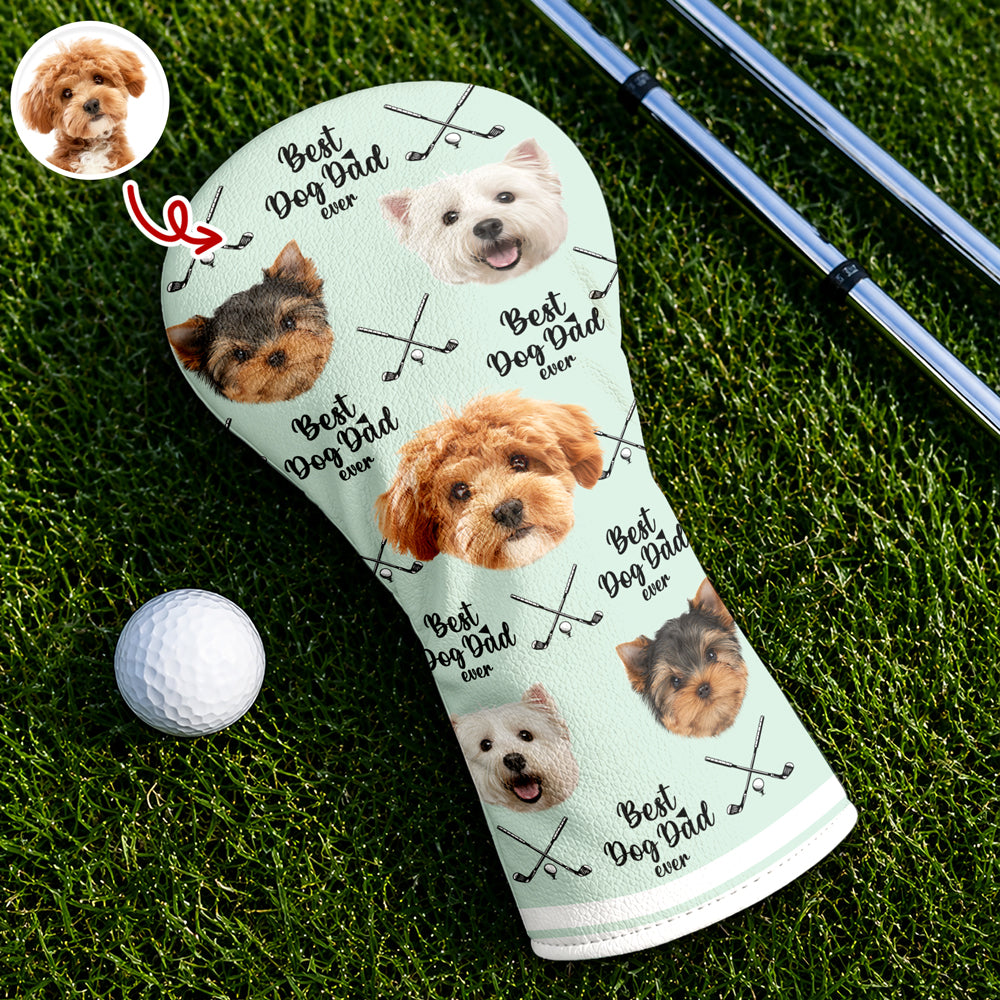Custom Photo Best Dog Dad Ever Golf Head Cover - Father’s Day Gift LM32 668947