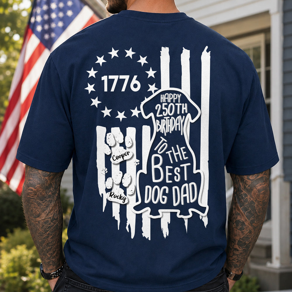 Personalized Happy 4th Of July To The Best Dog Dad Back Comfort Shirt LM32 669221