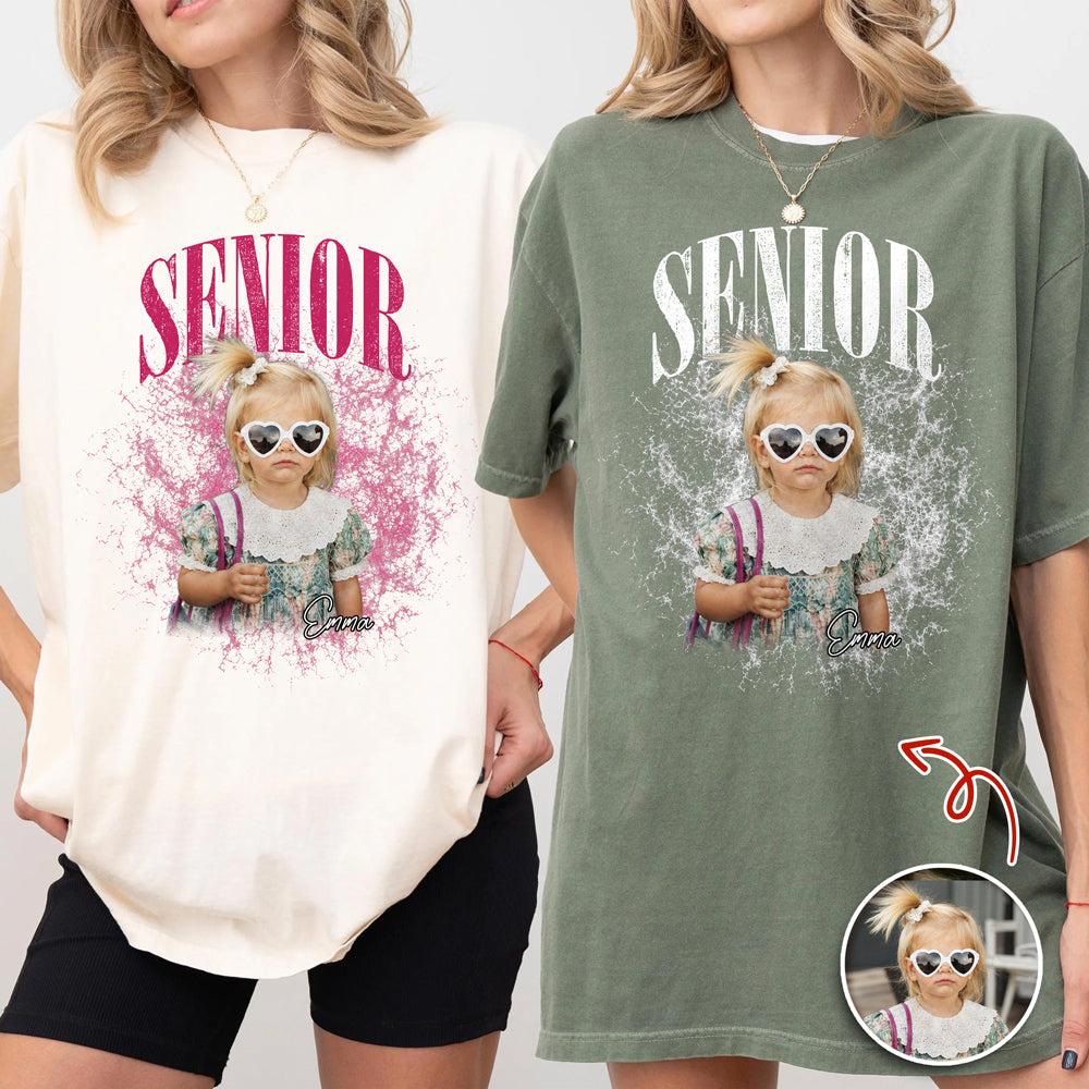Custom Photo Senior Class Of 2027 Vintage Comfort Shirt, Personalized Graduation Gift LM32 669651