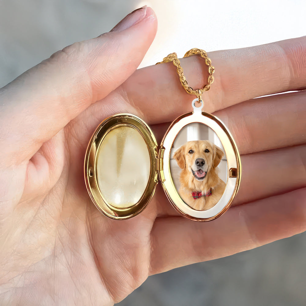 Custom Pet Photo A Big Piece Of My Heart Live In Heaven Memorial Locket Necklace LM32 893325