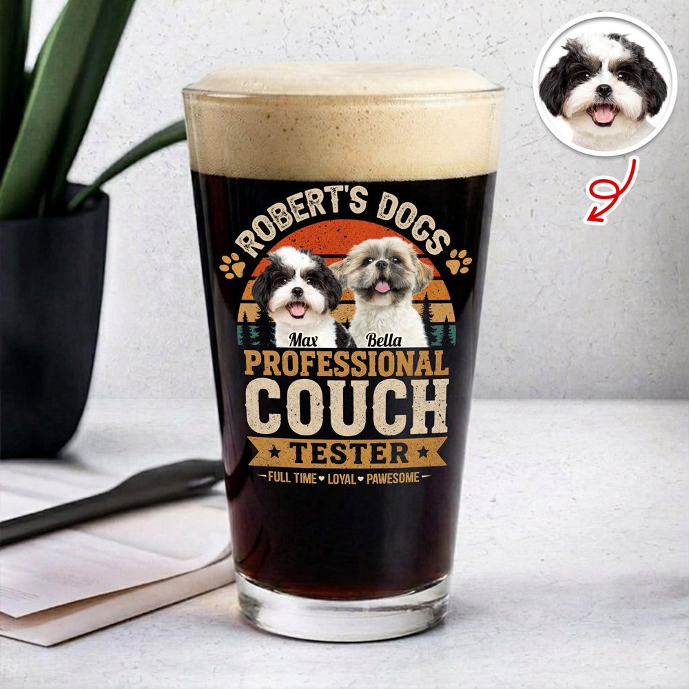 Personalized Professional Couch Tester Beer Glass Gift For Dog Lovers HO82 902446