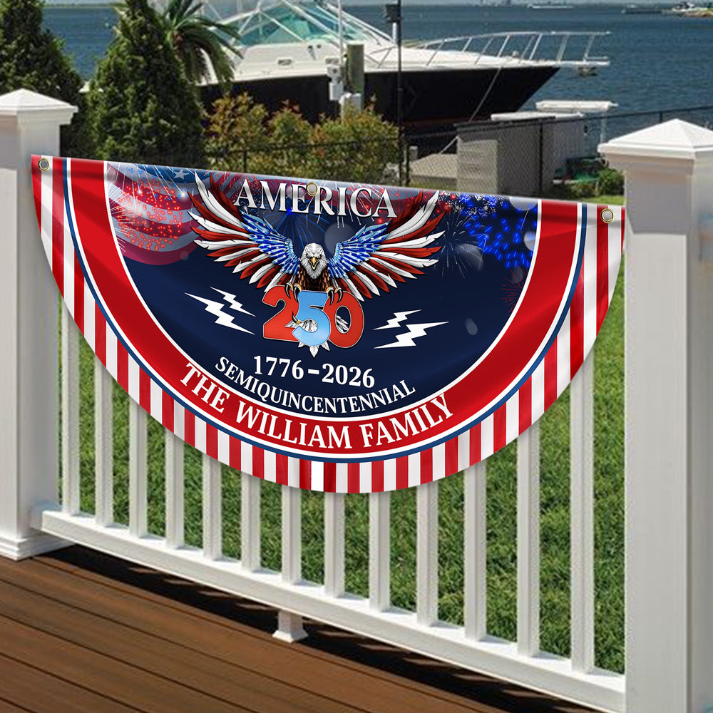 Custom Family Name 250 Years America Semiquincentennial Pleated Fan Flag TH10 898017