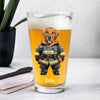 Custom Photo Cool Dog Cat in Dad’s Work Outfit Print Beer Glass HA75 892380