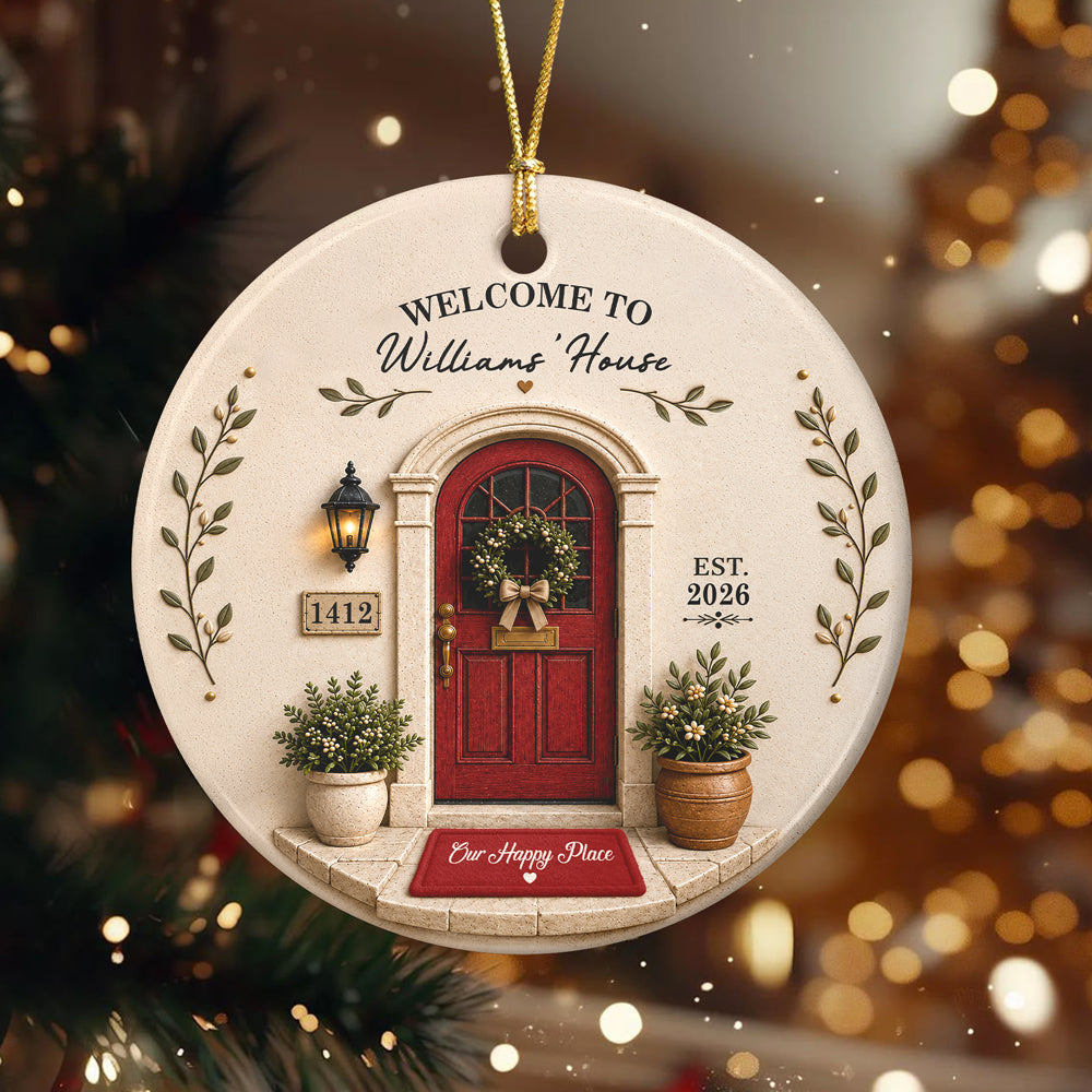 Personalized Welcome Home Ceramic Ornament, Housewarming Christmas Keepsake LM32 669705