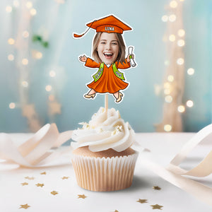 Custom Funny Face Class of 2025 Graduation Decoration Cupcake Toppers LM32 893143