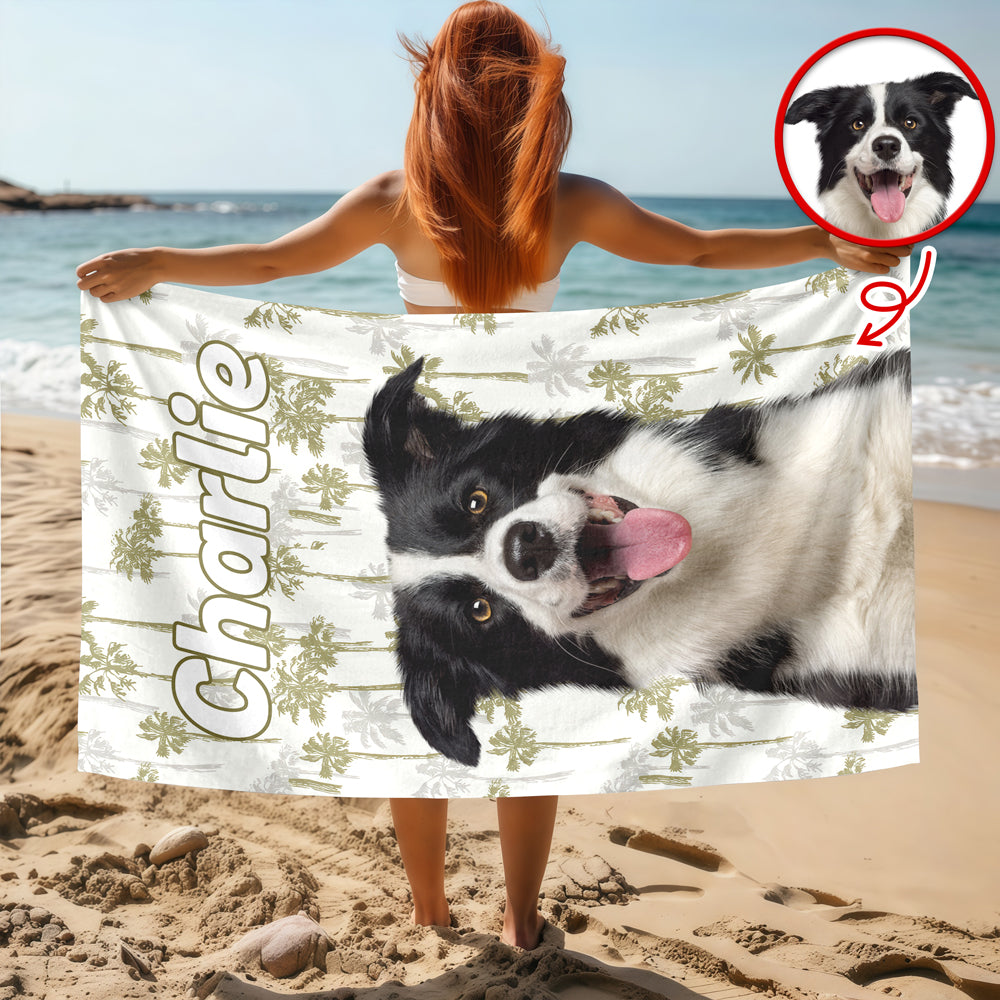 Custom Dog Cat Photo Beach Towel - Personalized Pet Lover Gift TH10 169613