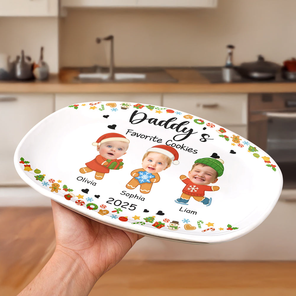 Custom Photo Grandma's Favorite Cookies Platter Christmas Gift For Mom And Grandma CH07 896184
