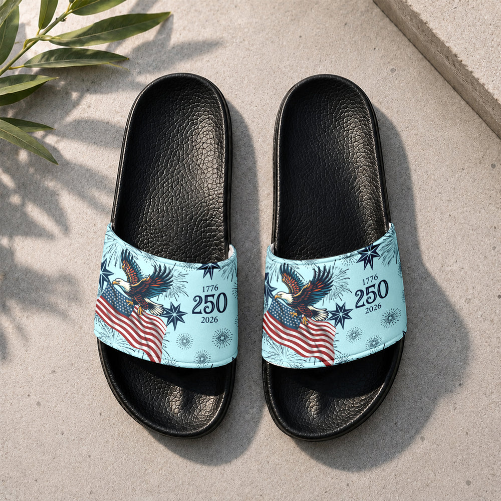 Personalized USA 250 Anniversary Eagle 1776-2026 Slide Sandals LM32 669117