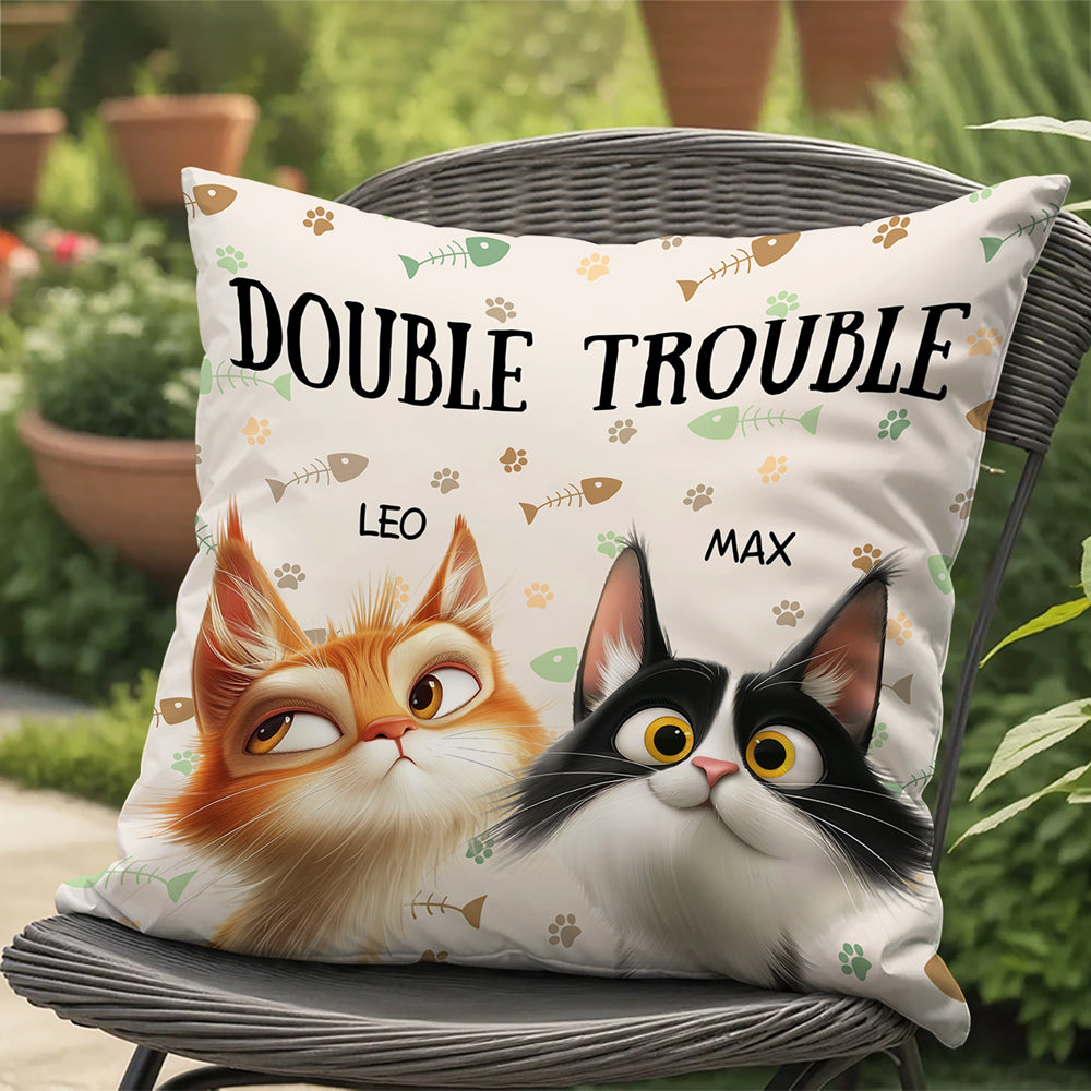We're The Trouble Cat Pillow Personalized Gift HO82 893516