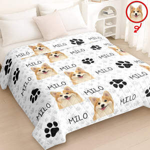 Custom Photo And Name On Quilt Blanket For Dog Lover LM32 897303