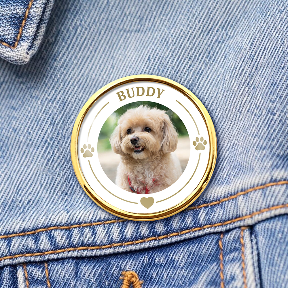 Custom Dog Cat Pet Photo Label Pin Gift For Pet Lovers HA75 921058