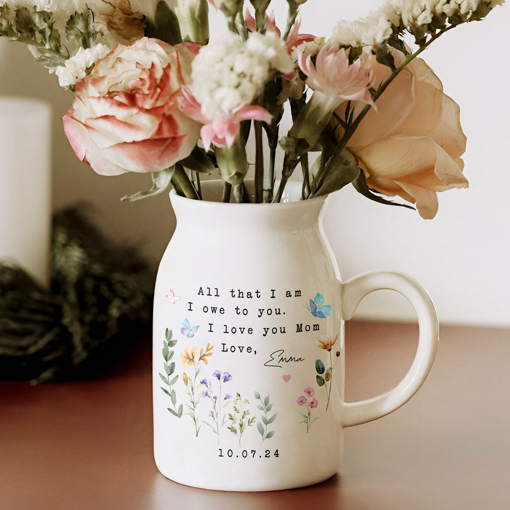 Personalised Mother's Day Floral Flower Vase Gift For Mom HO82 901918