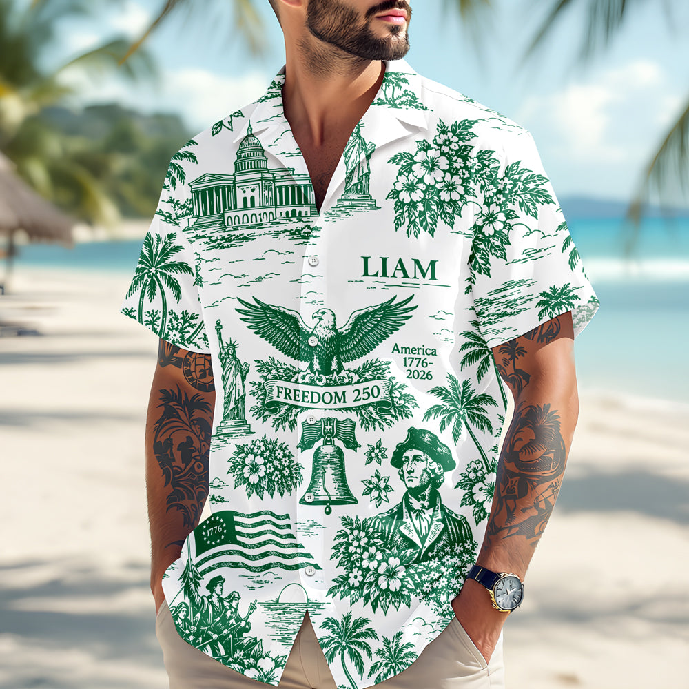 Custom Name Freedom 250 America 1776-2026 Hawaiian Shirt TH10 170027