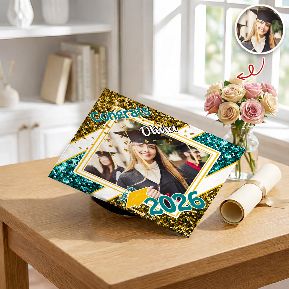 Custom Photo Congrats 2026 Graduation Cap Topper HO82 901638