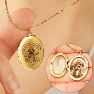 Custom Pet Photo A Big Piece Of My Heart Live In Heaven Memorial Locket Necklace LM32 893325