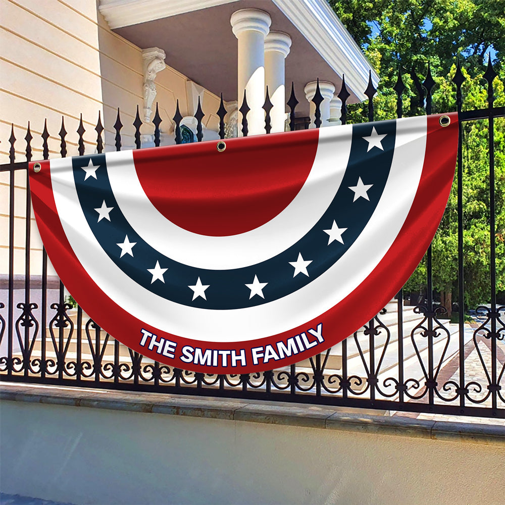 Custom Family Name America Non-Pleated Fan Flag TH10 896433