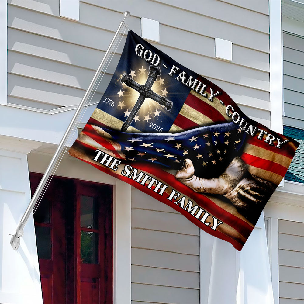 Custom Family Name 250 Years of Blessing 1776 - 2026 Banner House Flag HA75 920378