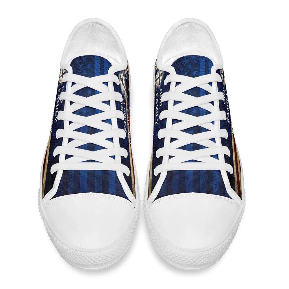 Custom Name God Family Country 250 Years of Blessing 1776 - 2026 Canvas Shoes HO82 902096