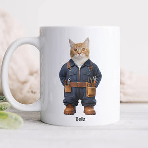 Custom Photo Cool Dog Cat Career Uniforms White Mug For Pet Lovers HA75 891952