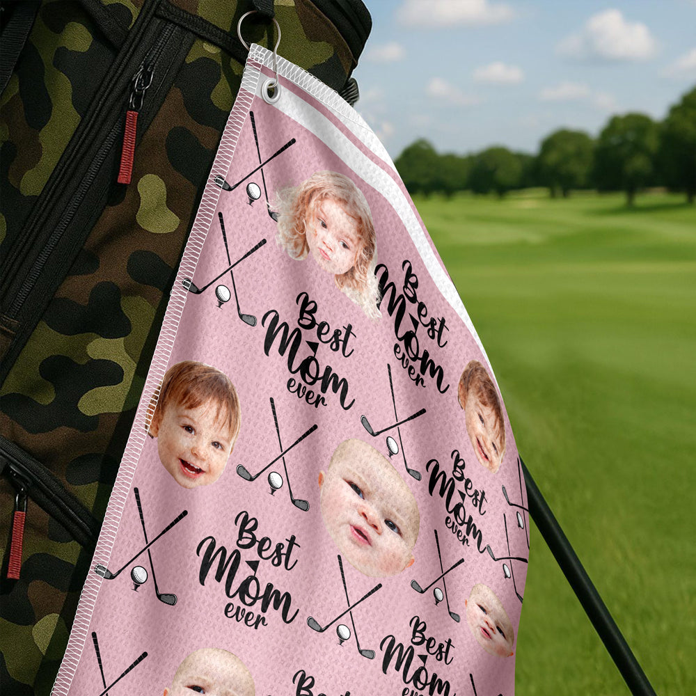Custom Baby Photo Best Dad Ever For Golf Loving Golf Towel LM32 893577