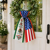 Personalized Family Name Mexico And US Flag Print Wreath Sash Decoration LM32 669879