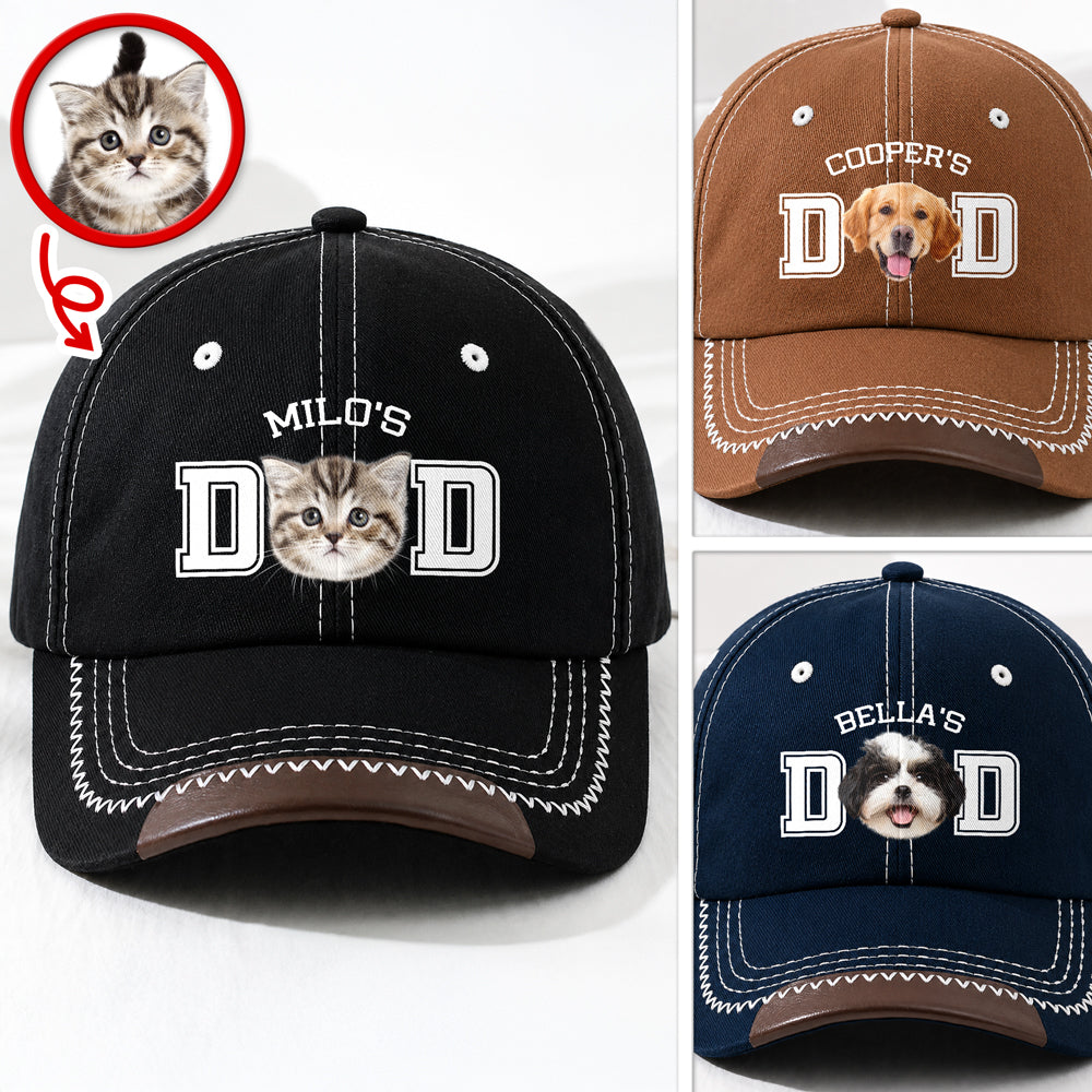 Custom Photo Dog Cat Dad Soft Baseball Cap - Gift For Dog Lovers, Father's Day HO82 902556