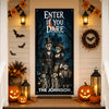 Personalized Welcome, Foolish Mortals Gothic Skeleton Family Halloween Door Cover CH07 180202