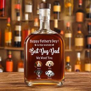 Custom Photo To The World's Best Dog Dad Whiskey Bottle TH10 894017