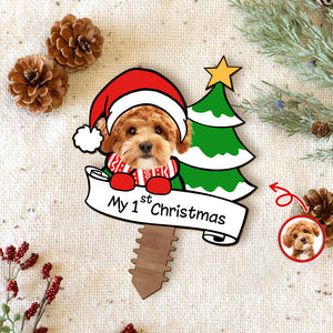 Custom Photo Dog's 1st Christmas Tree Topper Gift For Dog Lovers CH07 899206