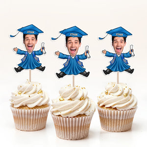 Custom Funny Face Class of 2025 Graduation Decoration Cupcake Toppers LM32 893143