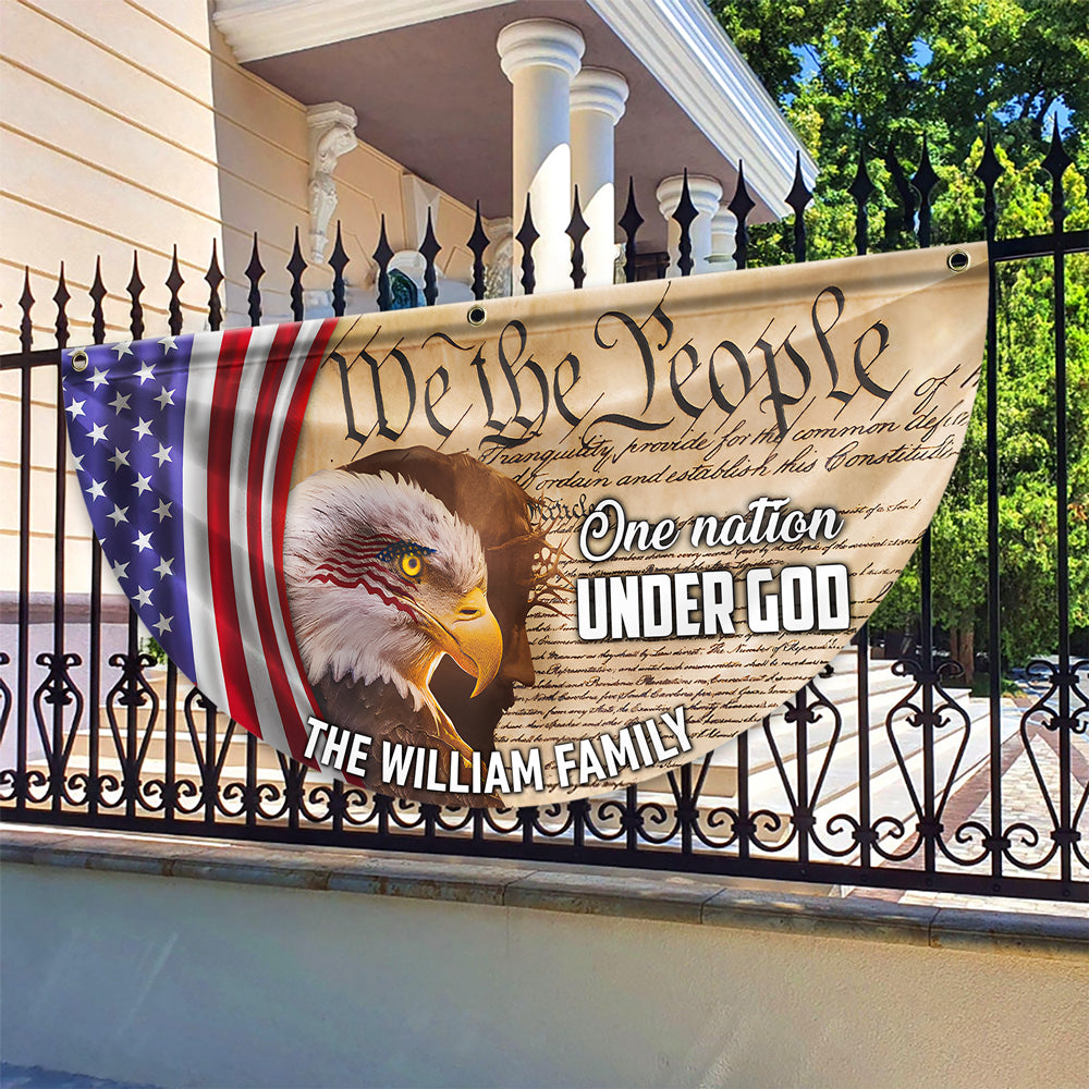 Custom Family Name We The People America Pleated Fan Flag TH10 896439