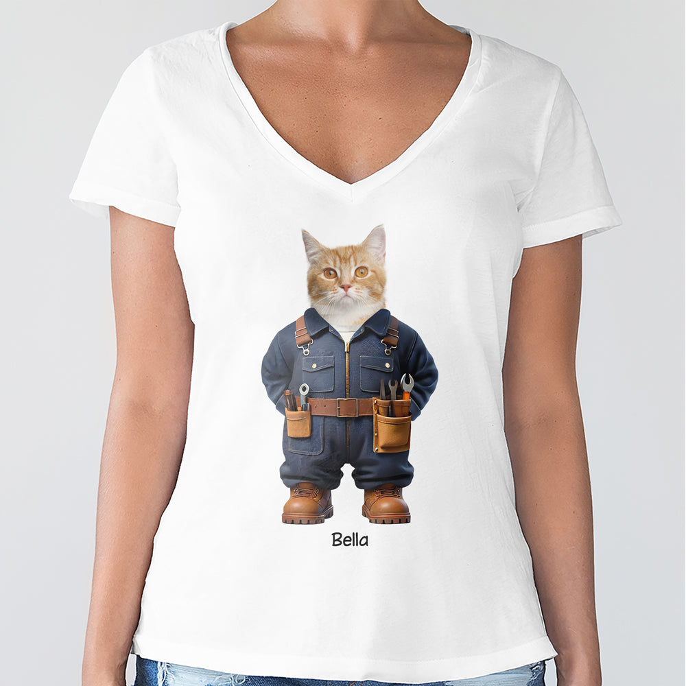Custom Photo Cool Dog Cat Career Uniforms Shirt For Pet Lovers HA75 891948