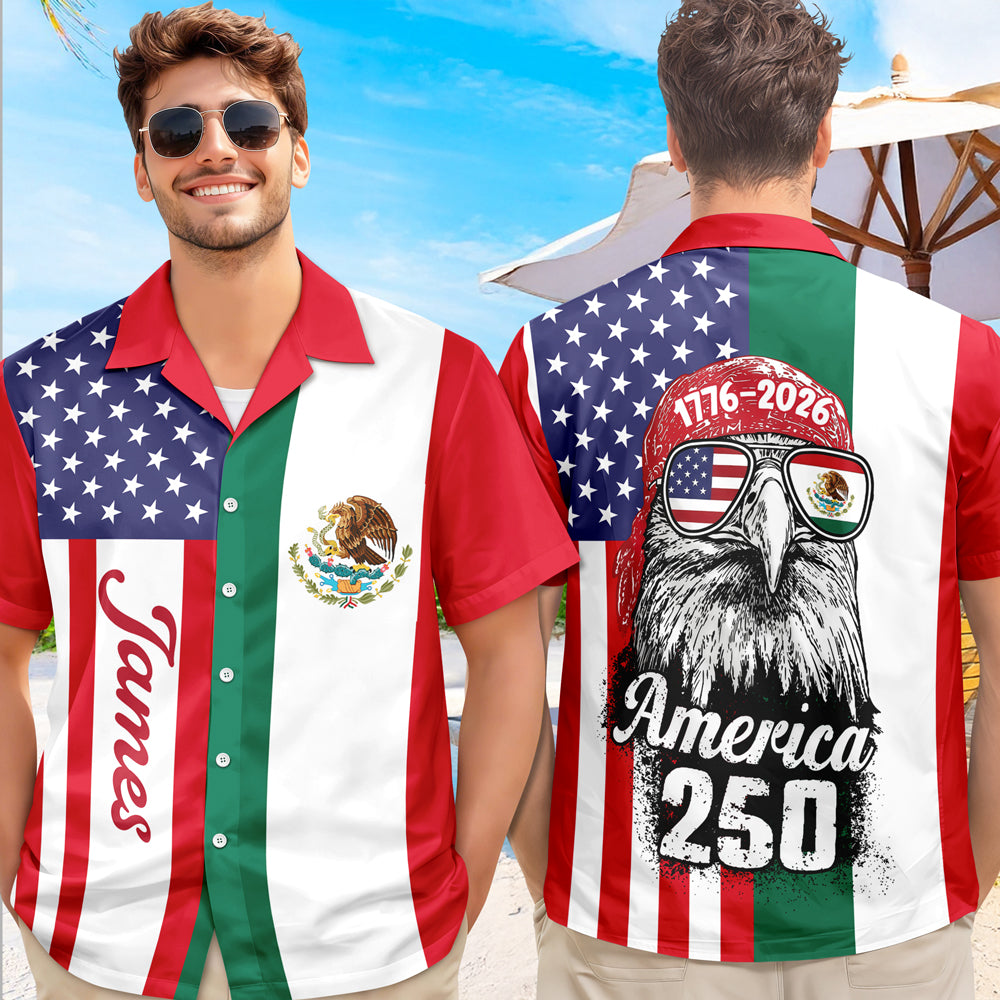 Custom Name American Pride Patriotic 250th Anniversary Eagle Hawaii Shirt TH10 169555