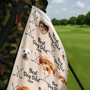 Custom Pet Photo Best Dog Dad Ever For Golf Loving Golf Towel LM32 893651