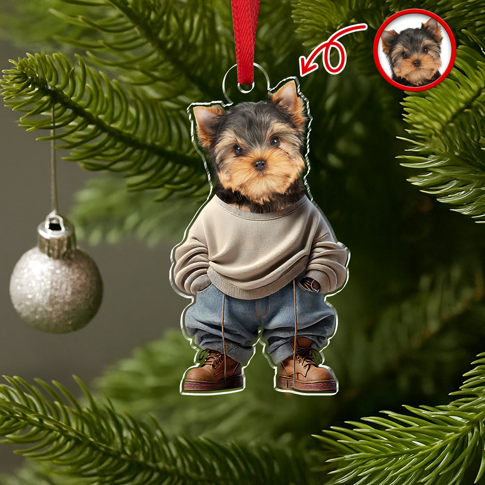 Custom Photo Cool Dog Career Uniforms Acrylic Ornament For Dog Lovers HA75 897080