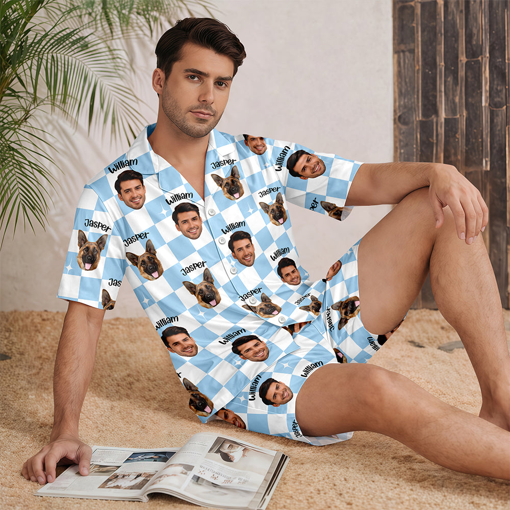 Personalized Pet & Family Photo Short Pajama Women's Sleepwear Gift HA75 921748