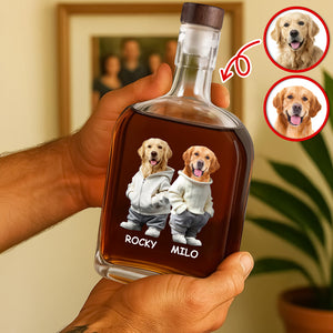 Custom Photo And Name Dog Whiskey Bottle For Dog, Pet Lovers HA75 897578