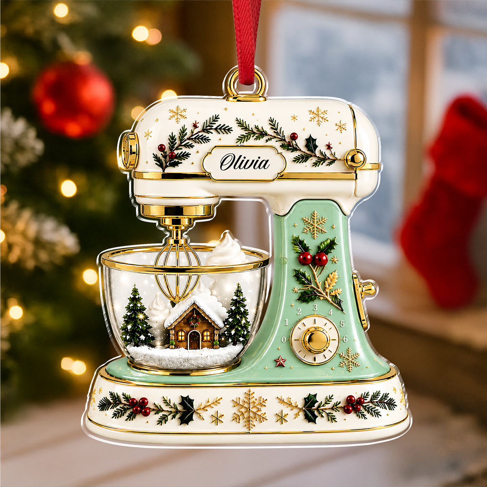 Custom Name Baking Mixer 3D Effect Acrylic Ornament, Personalized Baking Lover Gift, Christmas Keepsake HO82 903576