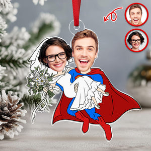 Custom Funny Wedding Face Acrylic Ornament Gift For Couple CH07 910074