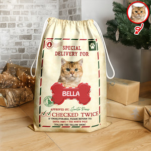 Custom Dog Photo Santa Sack Special Delivery Dog Christmas Gift Bag CH07 895760