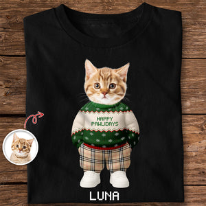 Custom Photo Dog Cat Xmas Clothes Christmas Dark Shirt Gift For Dog Cat Pet Lover HA75 898270
