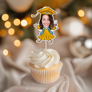 Custom Funny Face Class of 2025 Graduation Decoration Cupcake Toppers LM32 893143