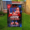 Custom Family Name USA 250th Anniversary 1776-2026 Fireworks Garden Flag LM32 669179