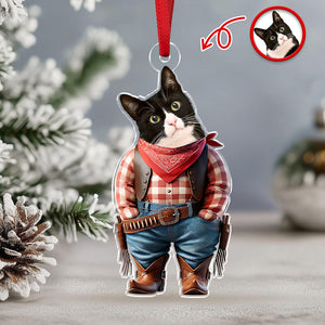 Custom Photo Cool Cat Career Uniforms Acrylic Ornament For Cat Lovers HA75 897152