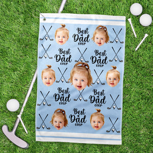 Custom Baby Photo Best Dad Ever For Golf Loving Golf Towel LM32 893577
